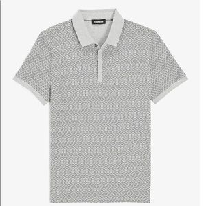 Geo Print Moisture-Wicking Performance Polo NEW